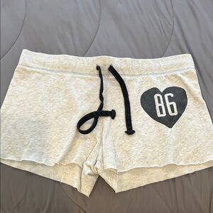 PINK VS Gray Women's Shorts with Heart Design